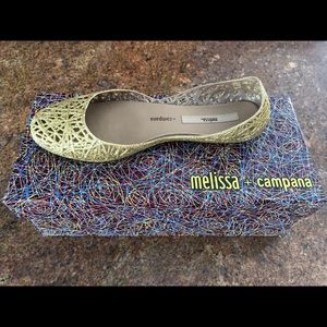 Melissa + Campana Gold Glitter Sandals